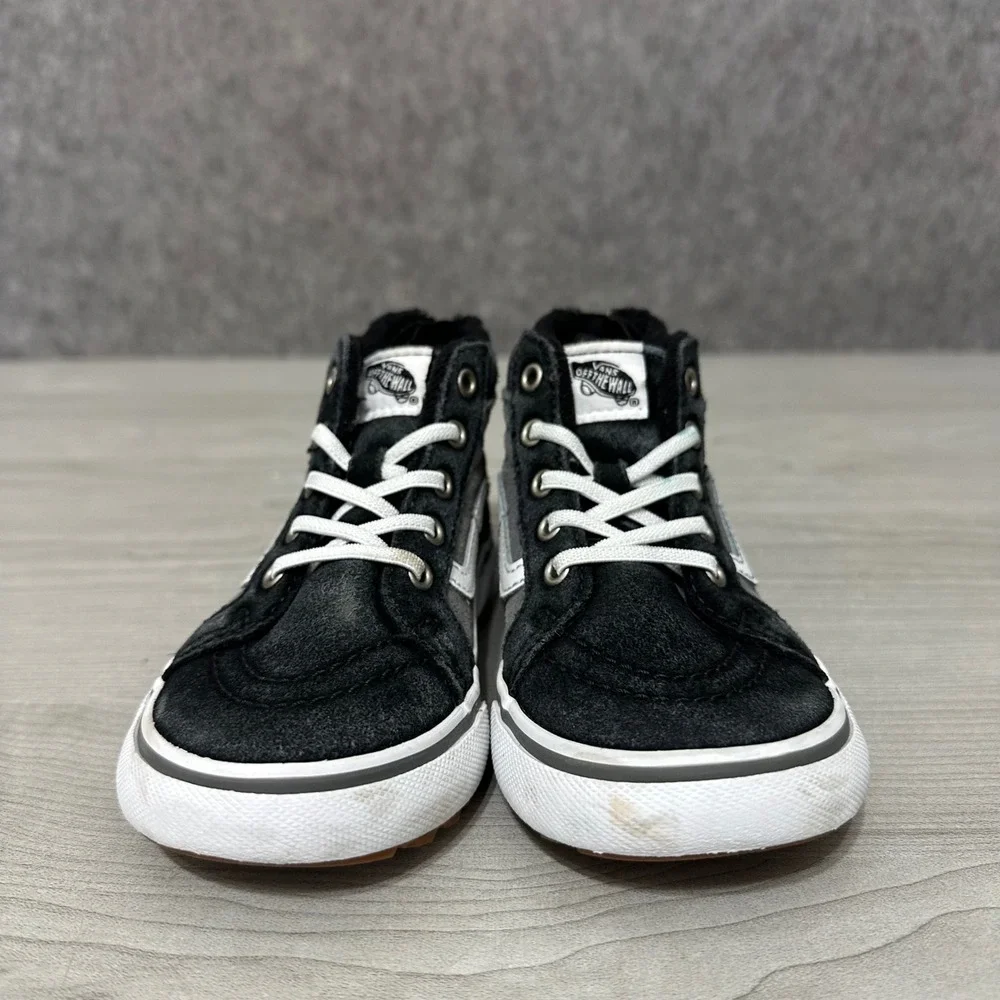Vans Sk8-Hi Zip MTE Toddler 8.5 Black Grey Cold Weather Suede High Top‎